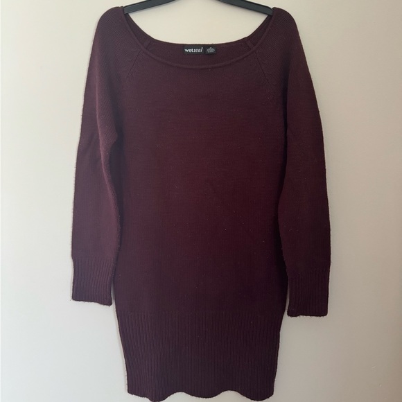 Wet Seal Maroon Long Sweater/Dress - Picture 1 of 3
